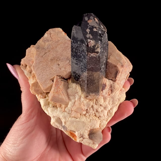 Quartz var: Smoky with Albite and Microcline | Devils Head Pegmatite ...