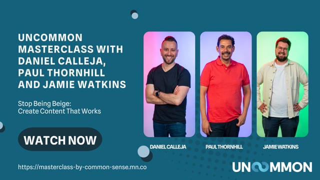 Daniel Calleja, Paul Thornhill and Jamie Watkins's Masterclass Highlight Reel by Uncommon Experiences