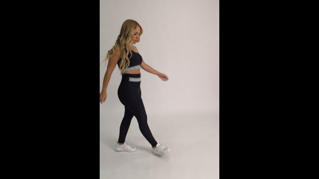 Legging Fitness Cintura Alta Preto Com Elástico Verde Send