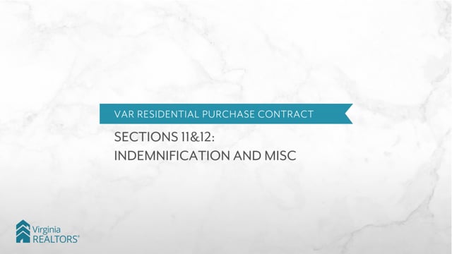 Sections 11&12: Indemnification and Misc