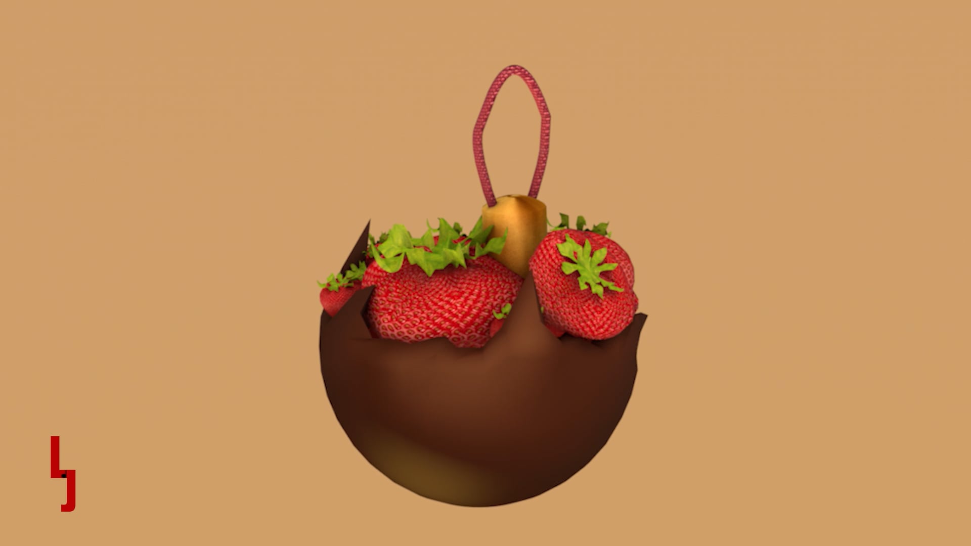 Coquille de chocolat à la  fraises