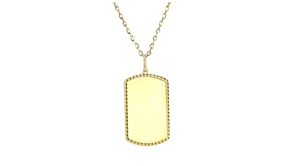 Italian 10kt Yellow Gold Personalized Dog Tag Charm