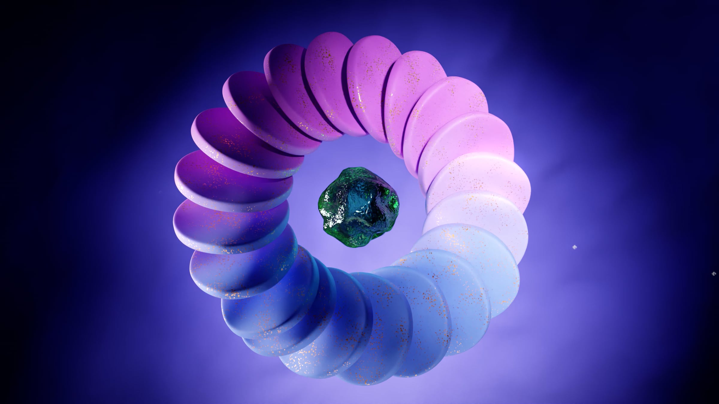 abstract spinning crystal