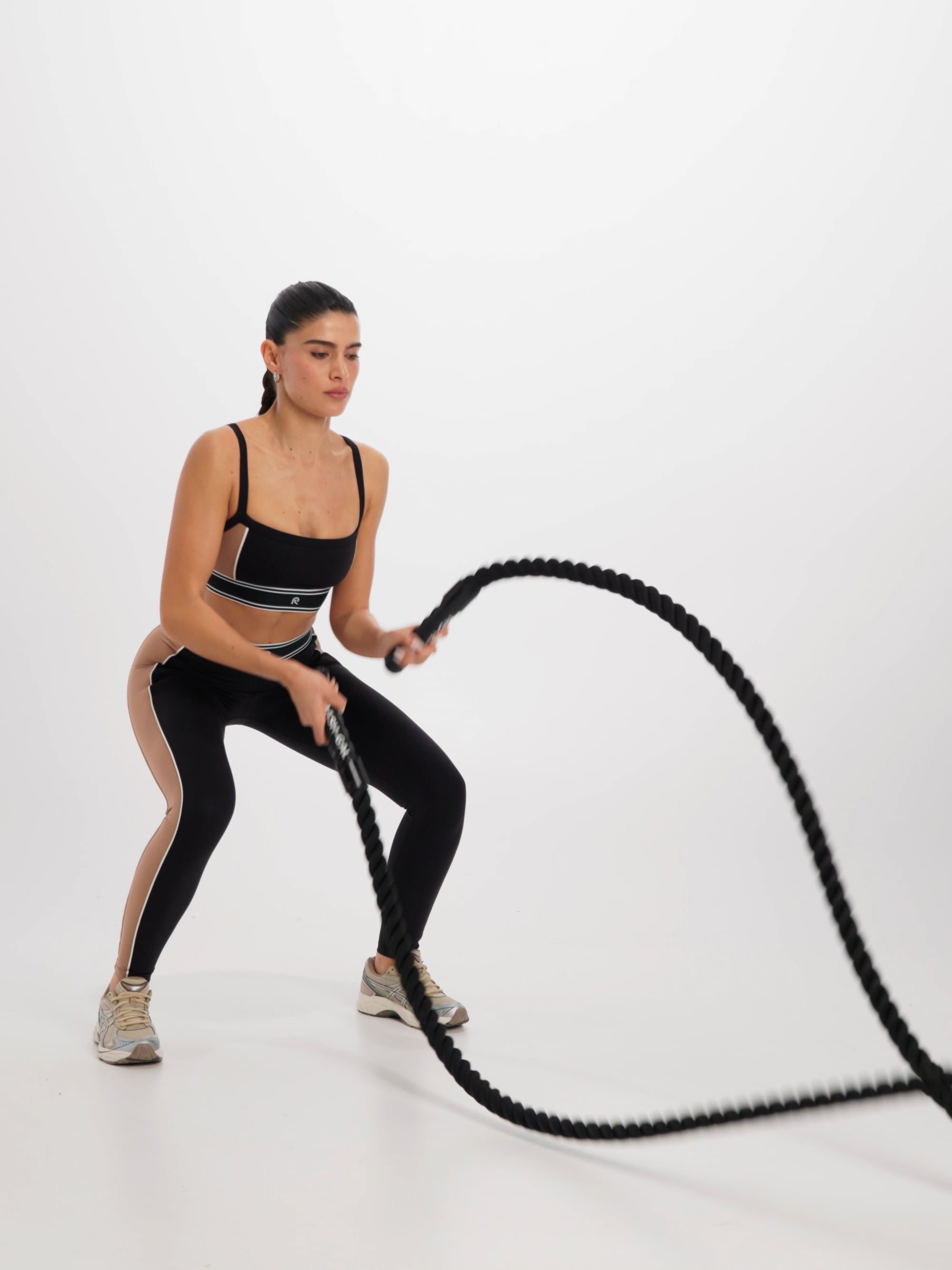 טייץ קולור בלוק אורך ”28 מבד nero