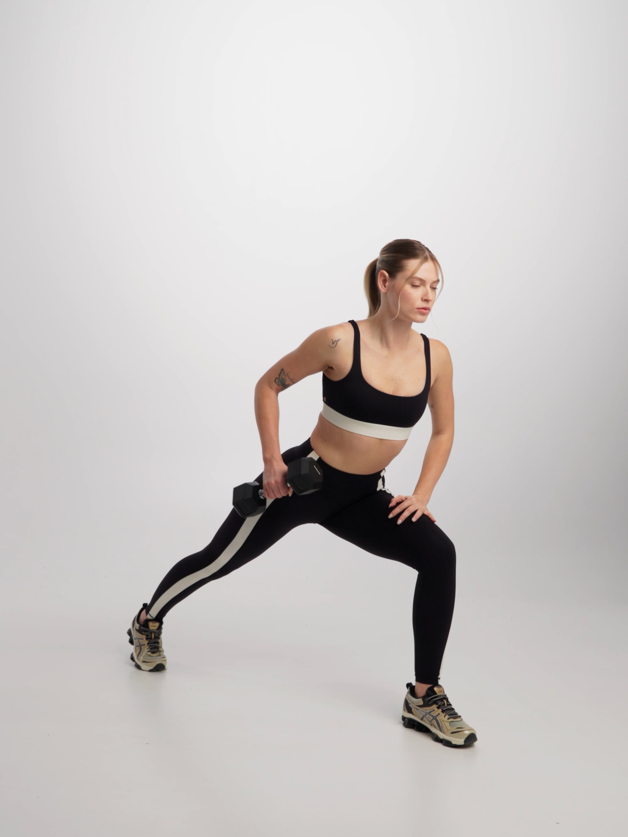 טייץ קולור בלוק אורך ”28 מבד nero