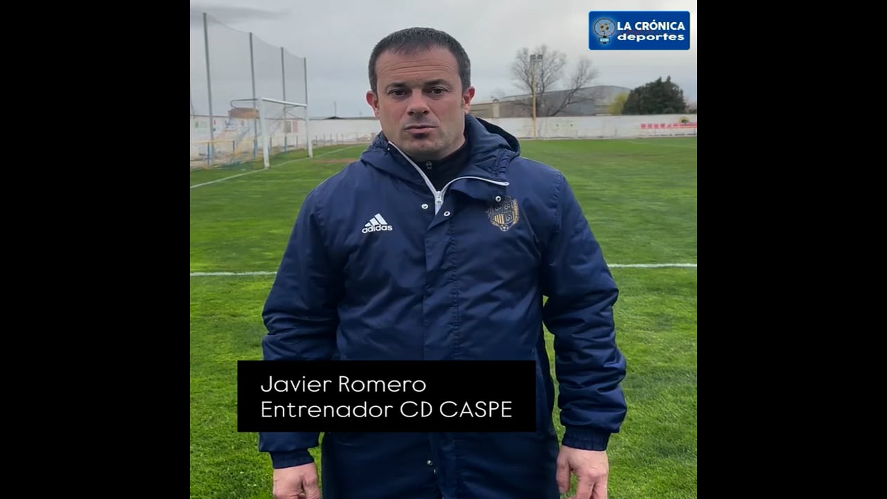 JAVI ROMERO (Entrenador Caspe) CD Robres 0-2 CD Caspe / Jor. 25 - Tercera RFEF / Fuente: CD Caspe