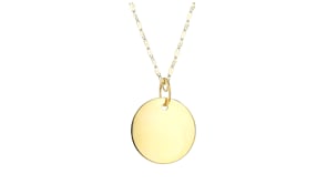 Italian 14kt Yellow Gold Personalized Disc Necklace