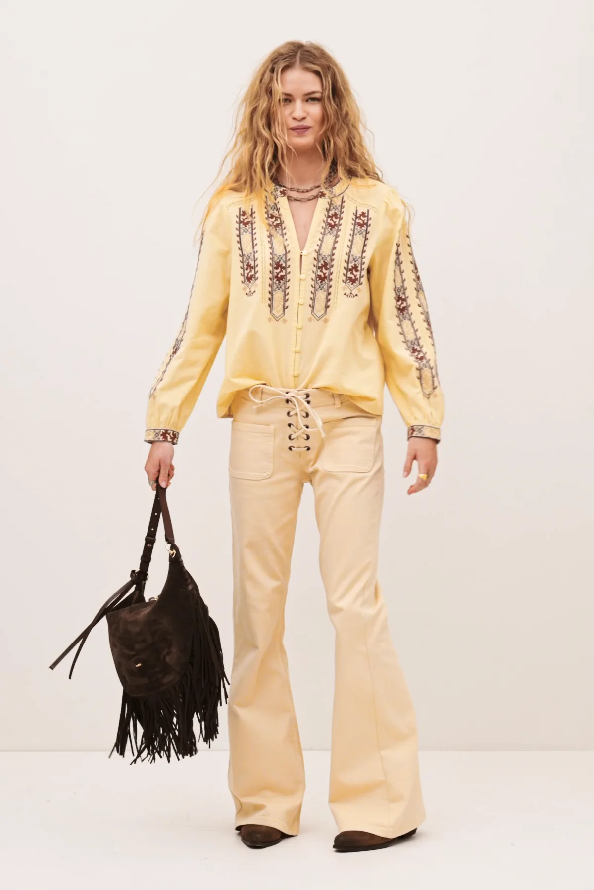Embroidered Blouse, Sleeves Faustina Yellow // ba&sh US