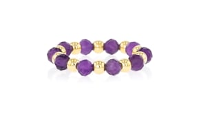 .90 ct. t.w. Amethyst Bead Stretch Ring with 14kt Yellow Gold
