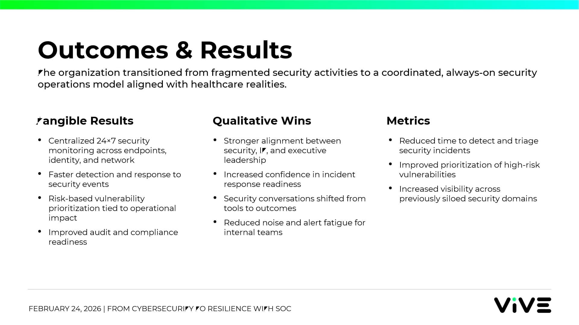 From Cybersecurity to Resilience with SOC