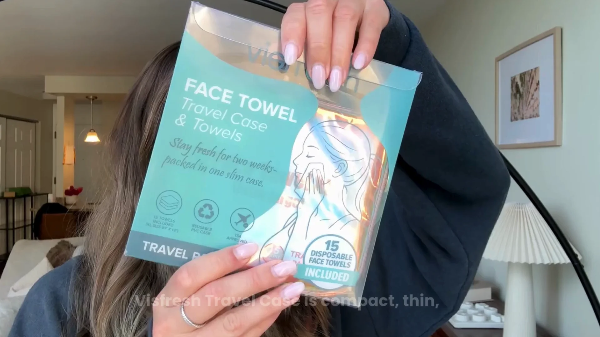 Disposable Face Towel Holder & Travel Storage Case with 15 Count