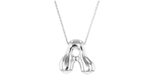 Sterling Silver-Plated Bubble Letter Initial Necklace