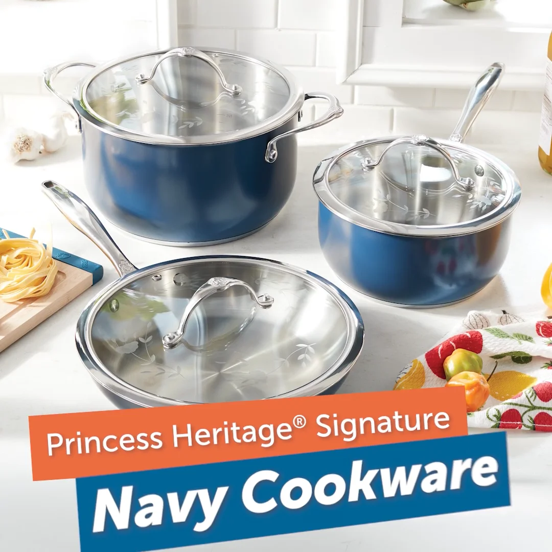 Product details for Princess Heritage® Signature 3-Qt. Navy Saucepan