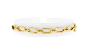 Italian 18kt Gold Over Sterling Paper Clip Link Bolo Bracelet