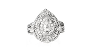1.00 ct. t.w. Diamond Pear-Shaped Ring in Sterling Silver