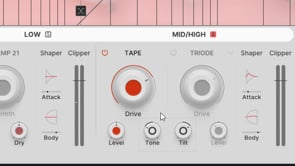 Saturacja pasm środkowych i wzmacnianie transjentów