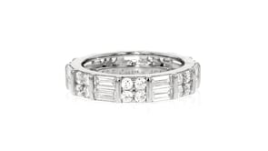 2.80 ct. t.w. Baguette and Round CZ Eternity Band in Sterling Silver