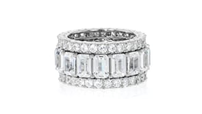 11.65 ct. t.w. CZ Jewelry Set Three Eternity Bands in Sterling Silver