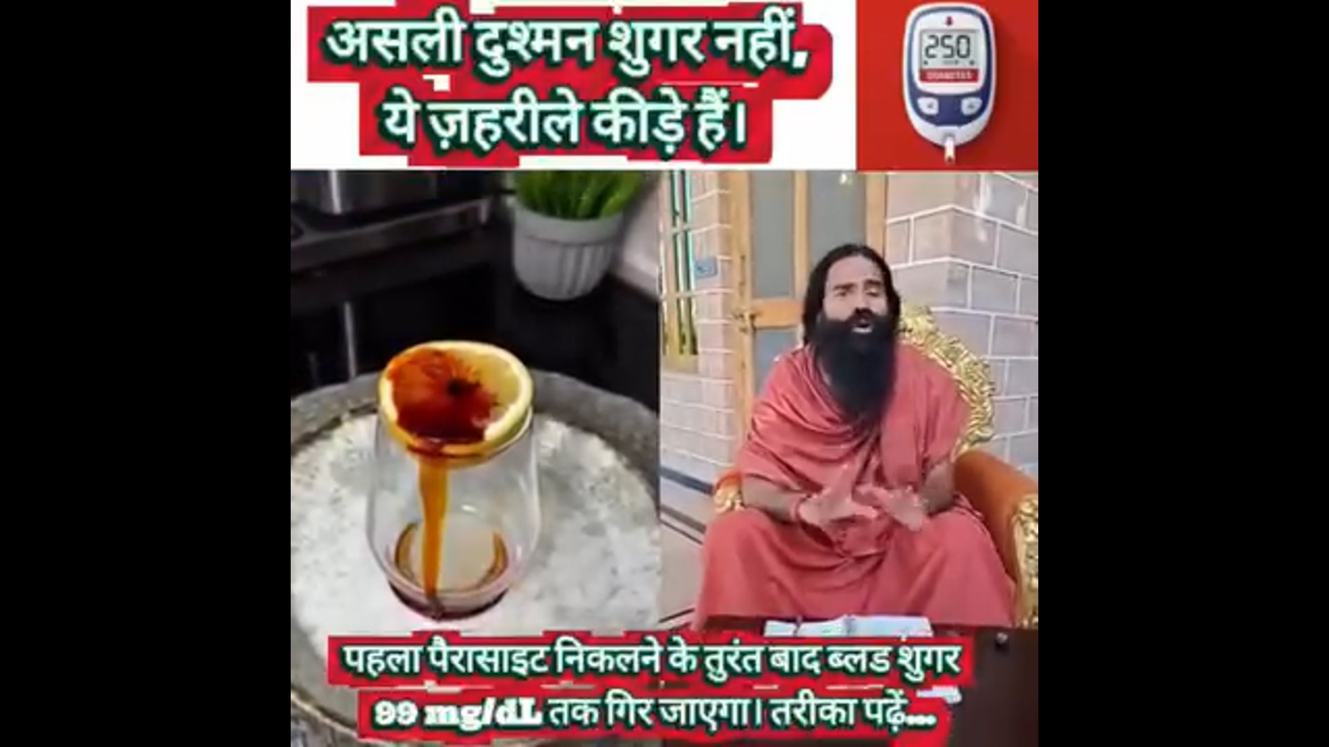 असली दुश्मन शुगर नहीं जहरीले कीड़े होते हैं बाबा रामदेव का कहना है