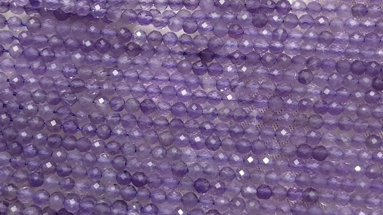 アメジスト 極小ラウンドカット2mm 1連｜天然石ビーズの卸問屋・通販