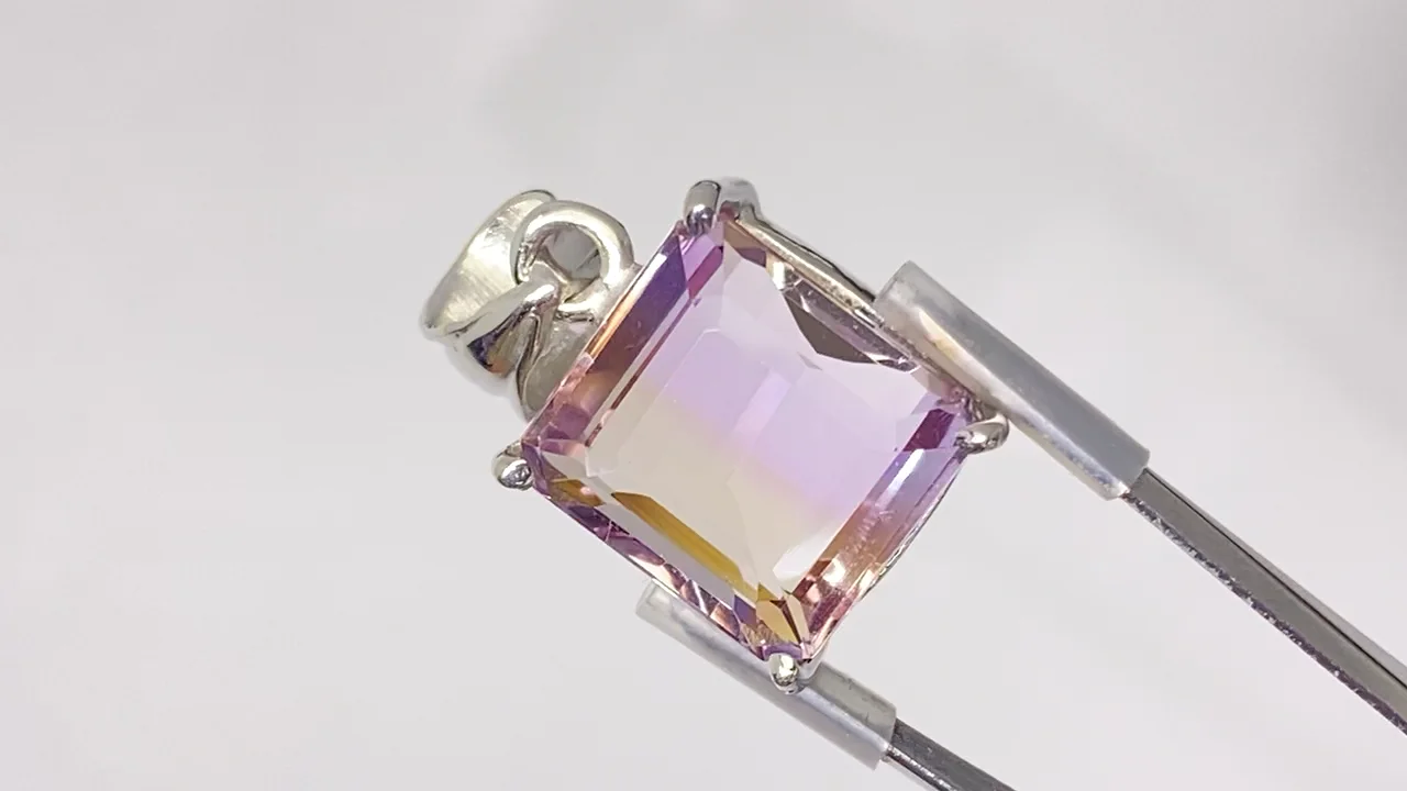 宝石質アメトリン AAA ファセットカットペンダントトップ シルバー925 