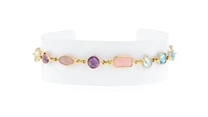 Pastel Multi-Gemstone Bracelet in 18kt Gold Over Sterling