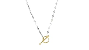 Sterling Silver and 18kt Gold Over Sterling Lumachina-Chain Toggle Necklace