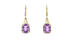 6.00 ct. t.w. Amethyst Drop Earrings with Lab-Grown Diamonds in 18kt Gold Over Sterling