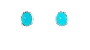 Bezel-Set Turquoise Stud Earrings in Sterling Silver
