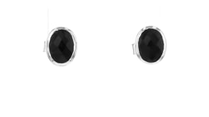 Bezel-Set Onyx Stud Earrings in Sterling Silver