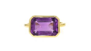6.75 Carat Amethyst East-West Ring in 18kt Gold Over Sterling