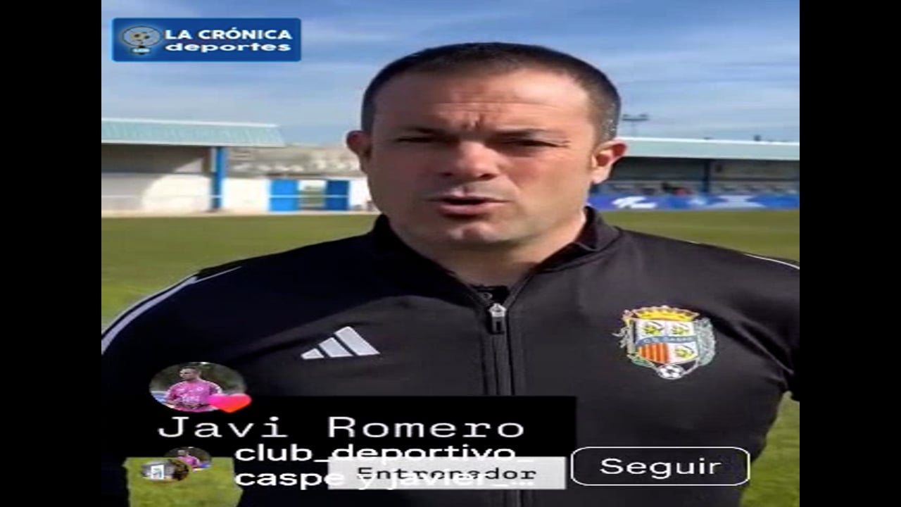 JAVI ROMERO (Entrenador Caspe) CF Illueca 1-1 CD Caspe / Jor. 26 - Tercera RFEF / Fuente: CD Caspe