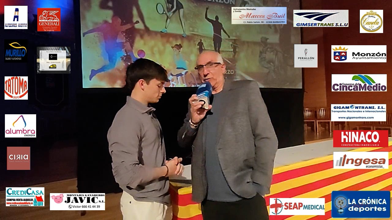 XXXVI  PREMIOS AL DEPORTE MONZÓN 2026  MARCOS LORENZO MANAU  MEJOR DEPORTISTA MASCULINO ( PUMPTRACK ) CLUB BIOFRUTAL SPORT