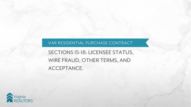 Sections 15-18: Licensee status, Wire Fraud, Other Terms, and Acceptance