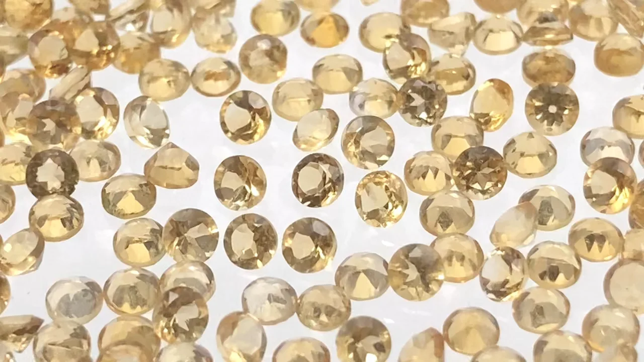 シトリン ルース ラウンドファセットカット2×2mm 10粒｜天然石ビーズの