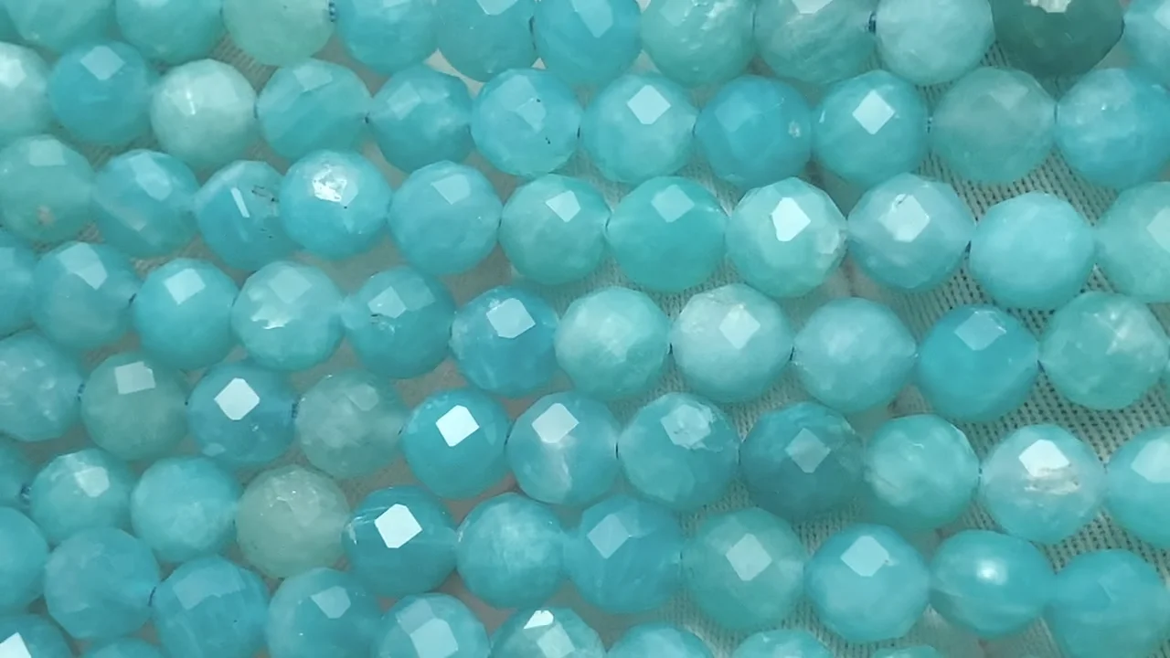 アマゾナイトシリカ ラウンドカット6mm 1連｜天然石ビーズの卸問屋