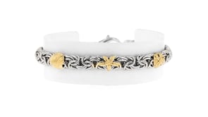 Sterling Silver and 18kt Gold Over Sterling Byzantine Sea Life Station Bracelet
