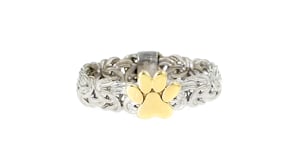 Sterling Silver and 18kt Gold Over Sterling Byzantine Paw Print Ring