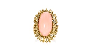 C. 1970 Vintage Coral Ring in 14kt Yellow Gold