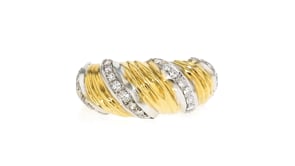C. 2010 Vintage .50 ct. t.w. Diamond Twisted Ring in 18kt Yellow Gold
