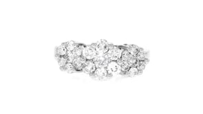 C. 2010 Vintage 1.50 ct. t.w. Diamond Floral Ring in 14kt White Gold
