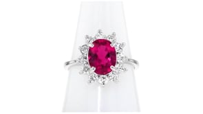 C. 2020 1.65 Carat Pink Tourmaline and .60 ct. t.w. Diamond Ring in 14kt White Gold