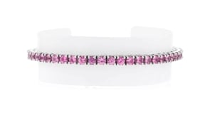 C. 1990 Vintage 6.00 ct. t.w. Pink Sapphire Tennis Bracelet in 14kt White Gold