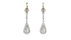 C. 2010 Vintage 1.00 ct. t.w. Diamond Drop Earrings in 14kt Two-Tone Gold