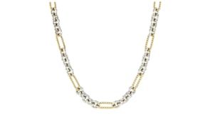 C. 1990 Vintage David Yurman Sterling Silver and 18kt Yellow Gold Link Necklace