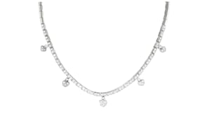 C. 1990 Vintage 1.65 ct. t.w. Diamond Heart Drop Necklace in 18kt White Gold