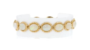 C. 1990 Vintage Opal Bracelet in 14kt Yellow Gold