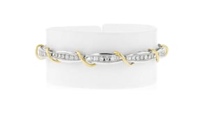 C. 1990 Vintage 1.50 ct. t.w. Diamond Bracelet in 14kt Two-Tone Gold