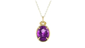 C. 1980 Vintage 6.50 Carat Amethyst and .20 ct. t.w. Citrine Pendant Necklace in 18kt Yellow Gold