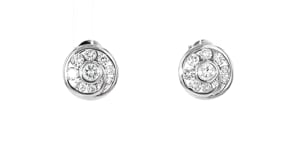 C. 1990 Vintage .83 ct. t.w. Diamond Swirl Earrings in 18kt White Gold